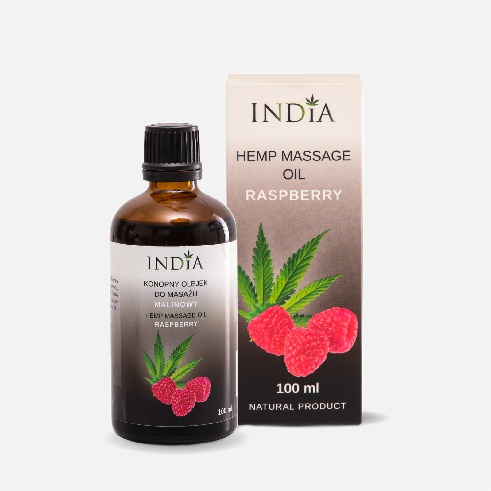 Huile Massage Chanvre Parfum Framboise India 100 ml